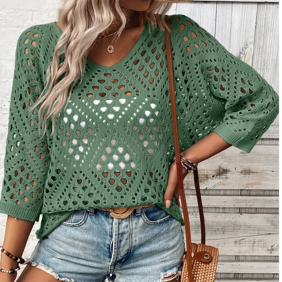 Cozy Semi Sheer Lightweight One Shoulder Top - Picture 8 of 11